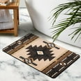thumbnail image 3 of Soft, Absorbent Boho Bathroom Rug Runner, 20x32 inch - Perfect Long Mat for Bathroom, Bedroom, Kitchen, Hallway - Modern Geometric Carpet Runner in Black for Sophisticated Western Farmhouse Decor, 3 of 5