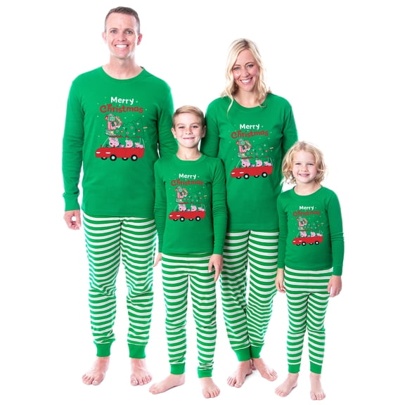 Peppa Pig Merry Christmas Holiday Matching Family 2PC Pajama Set For Adult Kids Toddlers