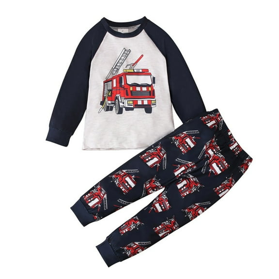 UAYOTSE Boys Girls Fleece Pajamas Pj Set Warm Winter Fall Sleepwear Soft Tops Pants,Sizes 7-8 Years