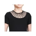 thumbnail image 6 of Girls Dress Black Shirt Fishnet Beaded Collar Short Formal Elegant 8 Years, 6 of 7