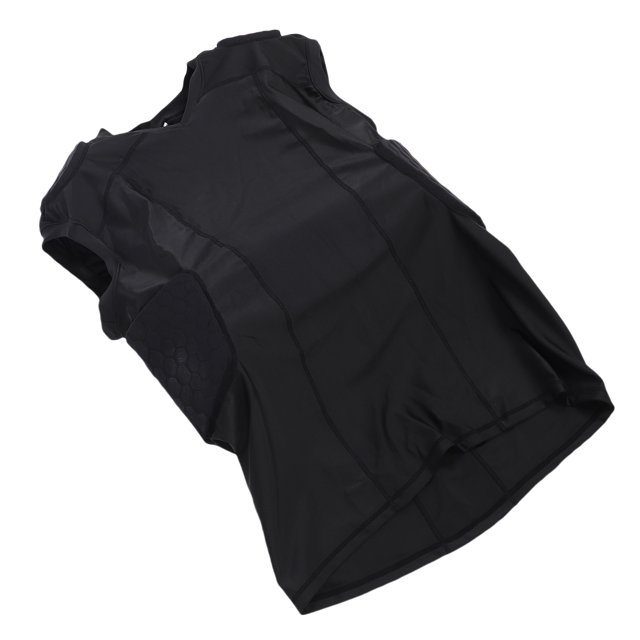 Youth Football Padded Shirt, Chest Rib Protector, Compression Padded Vest High Elasticity Quick Drying Breathable Anti Collision Vest for Basketball Football Training