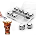 thumbnail image 3 of Piedras de whisky, cubitos de hielo congelados rápidamente, piedras de enfriamiento reutilizables, para enfriar vino de whisky, regalos para amantes del cóctel / whisky, accesorios de bar (8 piezas) Adepaton MZQ-0474, 3 of 8