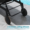thumbnail image 4 of Gymax Chaise Longue de Patio avec Roues, Dossier Réglable à 6 Positions, Siège Respirant pour l'Extérieur, Noir, 4 of 6
