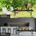thumbnail image 5 of 6Ft Folding Table, Portable Plastic Table For Camping & Picnics, Outdoor Foldable Table, Black, Heavy Duty, 5 of 8