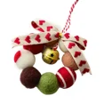 thumbnail image 4 of 10/25/35cm Christmas Wreath Xmas Door Garland Hanging Oranments Vintage Garden Elegant Wool Ball Bell Bow Xmas Tree Decorations, 4 of 5