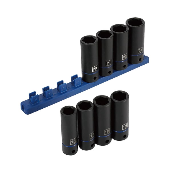 Hyper Tough 9-Piece 1/2-inch Drive Deep Metric Impact Socket Set