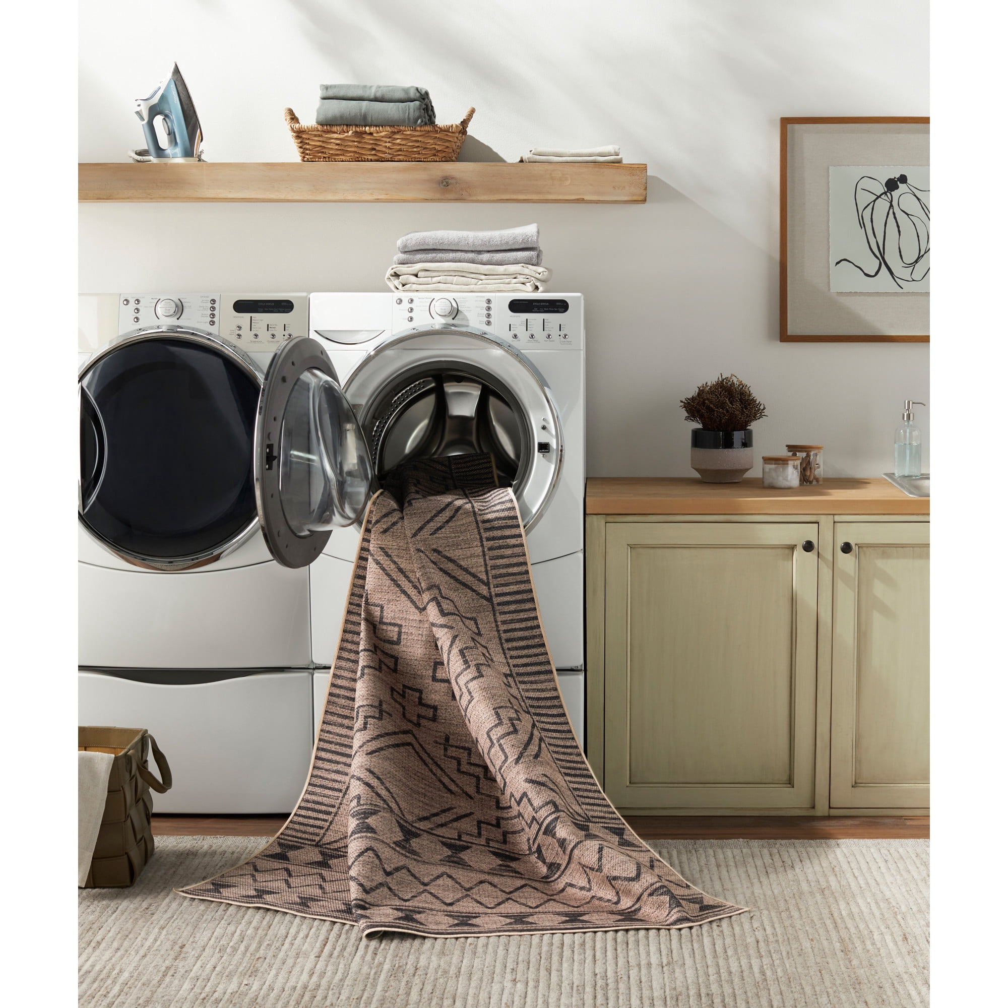 Artistic Weavers Ez Jute Machine Washable Area Rug, 3' x 5', Tan/Gray