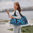 thumbnail image 5 of Xecao Blue Butterflies Pattern ​Lightweight Crossbody Weekender Bag Mesh Side Pockets Padded Handles Sports Outdoor Gear Organizer, 5 of 5
