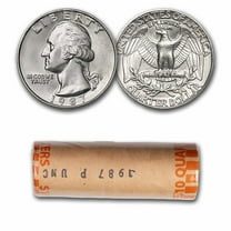 1987-P Washington Quarter 40-Coin Roll BU
