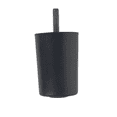 thumbnail image 5 of Leg Daddy 3" Black Round HDPE Plastic Sofa Leg, Set of 4 with T-Plates, 5 of 6