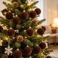 thumbnail image 4 of 15PCS Clearance! Coffee Jumbo Ball Shatterproof Christmas Ornament, Velvet Christmas Tree Balls Decorative Hanging Ornaments, Christmas Decorations, 4 of 7