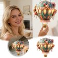 thumbnail image 2 of Hot Air Balloon Sun Catcher - Stained Glass Style Acrylic Hanging Decor - Outdoor/Indoor Waterproof Ornament for Windows, Garden & Patio - Colorful Light Catcher Gift, 2D, 2 of 6