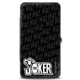 thumbnail image 2 of DC Comics Wallet, Hinged, Joker Wine Pose Sketch The Joker Logo Ha Ha Black Grays White, Vegan Leather, 2 of 5