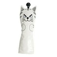 thumbnail image 5 of Golf Head Covers Equipment Mallet Putter Cat Pattern PU Leather Accessories Wood Cue White, 5 of 8