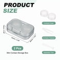 thumbnail image 2 of 2 Pack Mini Contact Storage Box, Plastic Lens Box Portable Contact Case with Tweezer and Applicator Tool for Travel Outdoor Activities Home Office Everyday Use, Blue, 2 of 7