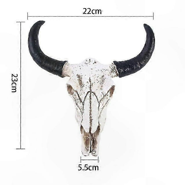 Vintage 3D Horned Skull Resin Wall Hanging Decor for Home Office Animal-Inspired Craftsmanship Gift Idea