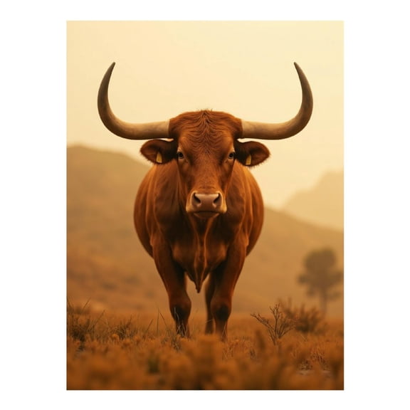 Diamond Art Kit for Adults, Bull Serene Landscape Majestic Horns Diamond Painting for Adults Beginners, DIY Diamond Art Painting Kits, 5D Diamond Painting Crafts for Home Decor 12x16 Frameless