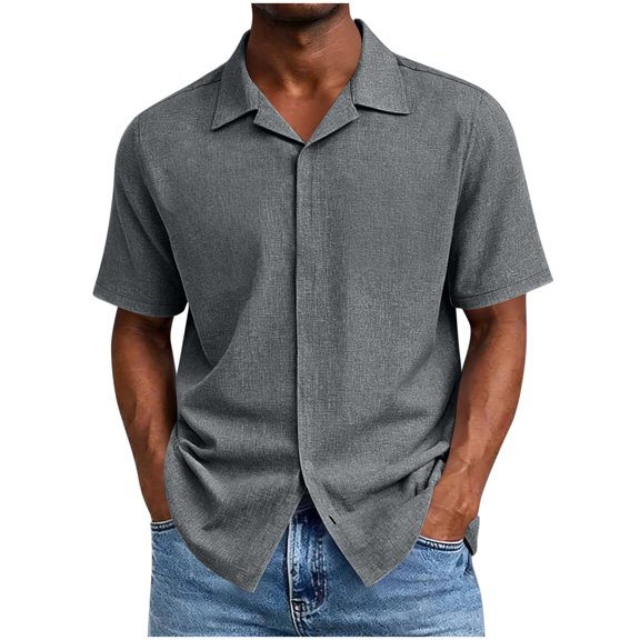 Guluxicc Men's Business Causal Shirts Button Down Classic Everyday Wear Short Sleeve Shirts for Summer Casual Outfits