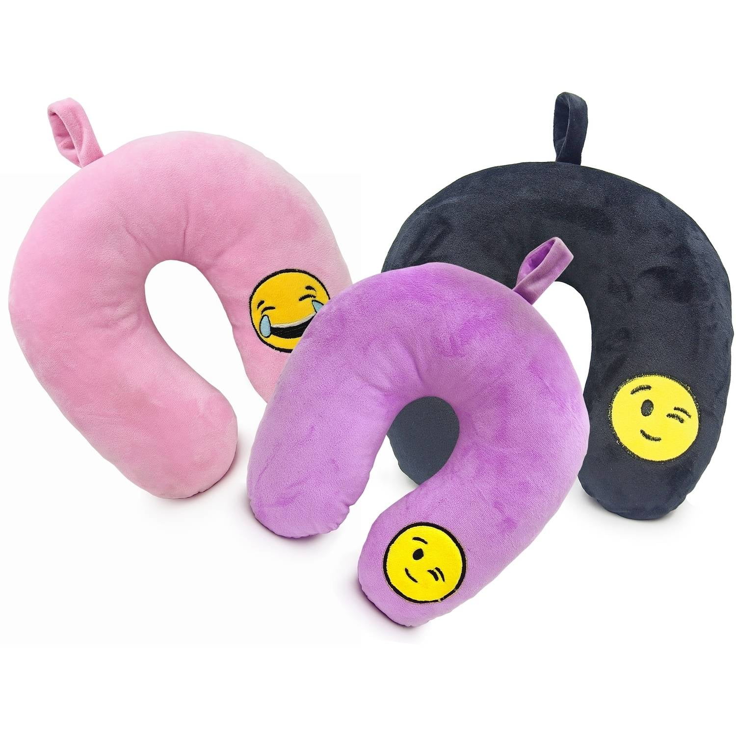 Emoji Neck Rest, Pack of 3, Pink, Purple and Black