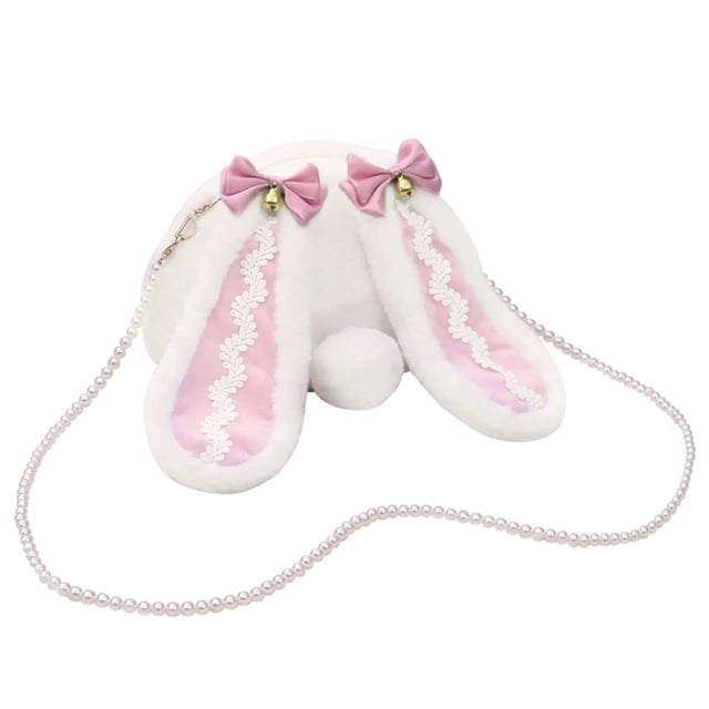 Mochila para niñas, linda lolita, conejo, conejito, mochila de hombro, bolso cruzado, juguetes de peluche, regalo para niñas y niños