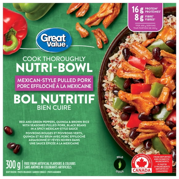 Great Value Mexican-Style Pulled Pork Nutri-Bowl, 300 g