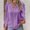 A Purple, variant on Women Plain Long Sleeve V‑Neck Top Lace Trim Puff Shoulder Casual Daily Shirt A Green S