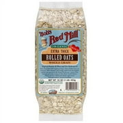 Bob's Red Mill Organic Extra Thick Whole Grain Rolled Oats, 16 oz (Pack of 4)