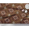 thumbnail image 2 of Soimoi Satin Silk Fabric Damask Ethnic Printed Fabric 1 Yard 42 Inch Wide, 2 of 3