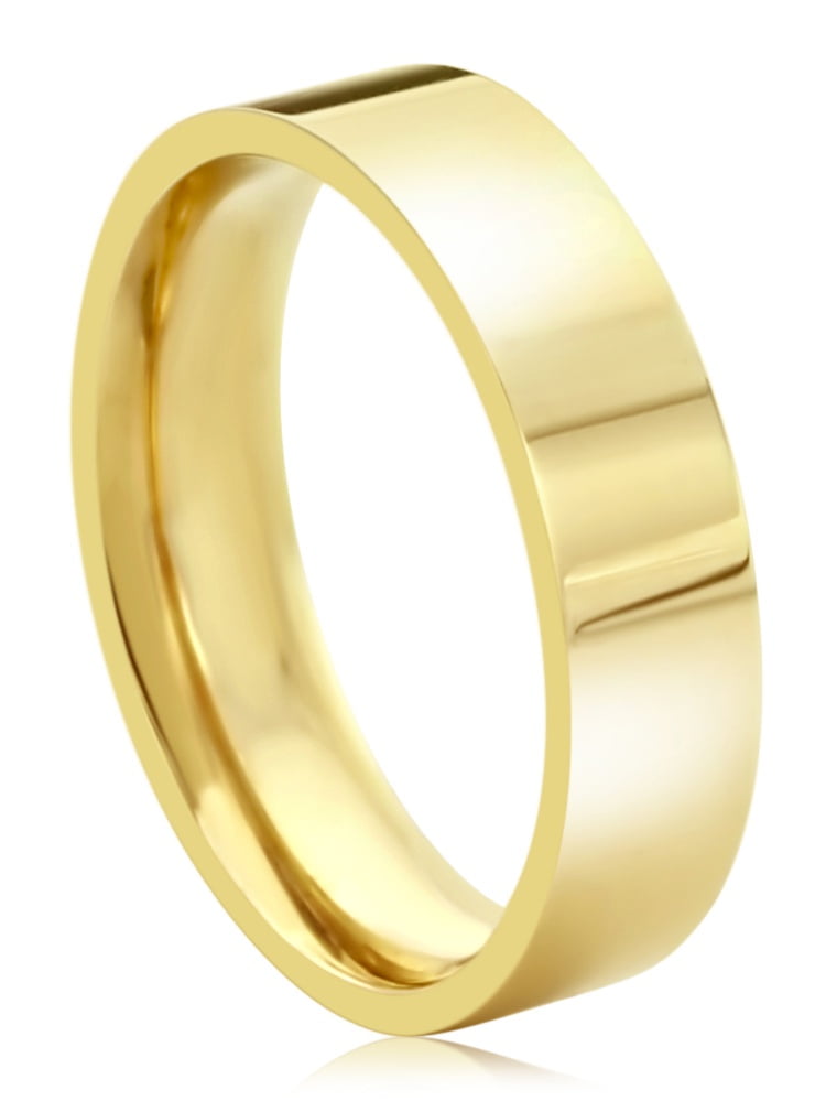 14K Yellow Gold 4mm Classic Plain Light Wedding Band Size 5 to 13
