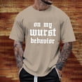 thumbnail image 2 of Razzly Men's T Shirts Funny Graphic Print Casual Short Sleeve Tee Lightweight Comfortable Summer Wear Stylish Daily Top(Khaki,3XL), 2 of 6