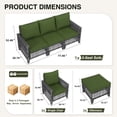 thumbnail image 6 of UDPATIO 5-Piece Outdoor Patio Furniture Set, Outdoor Conversation Set，Wicker Rattan Sofa Set with Ottoman, Garden Conversation Seating Set for Backyard,Gray Wicker Furniture with Green Cushions, 6 of 8
