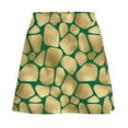 thumbnail image 5 of Giraffe Print Skirt Green and Gold Aesthetic Casual Skirts Female Cute Mini Skirt Printed, 5 of 7