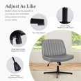 thumbnail image 4 of AENKYO Adjustable Swivel Office Chair - Criss Cross Leg - Padded Armless Desk Chair - Ligth Gray, 4 of 6