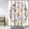 thumbnail image 2 of Shower Curtain Ocean Shell Shower Curtains for Bathroom Decor Marine Life Shower Curtain Sets with Hooks Waterproof Fabric Bath Curtain Standard 72" X 72", 2 of 6