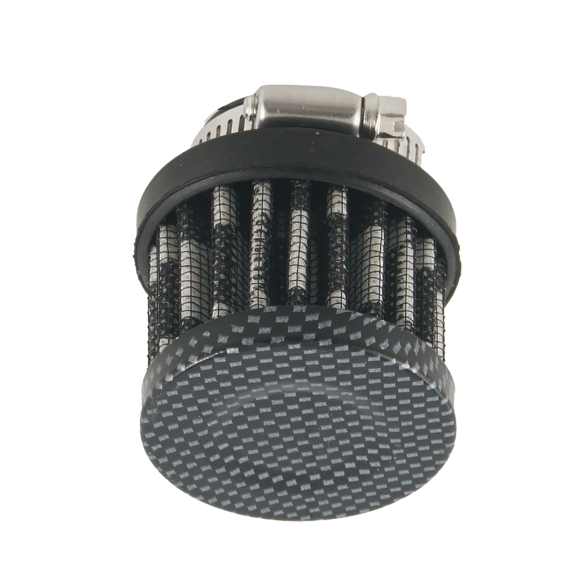 Unique Bargains Auto Car Carbon Fiber Rubber End Clamp on 25mm 1 Intake Air Filter