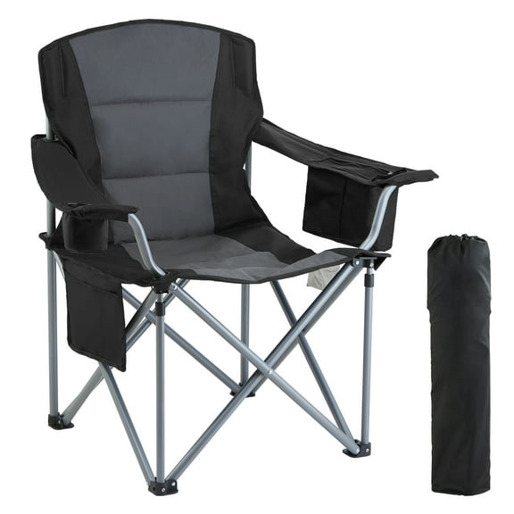 KFFKFF Portable Camping Chair, Heavy Duty Outdoor Folding Chair with Cup Holder, Using 600D Woven Fabric, with a Maximum Load Capacity of 350lbs