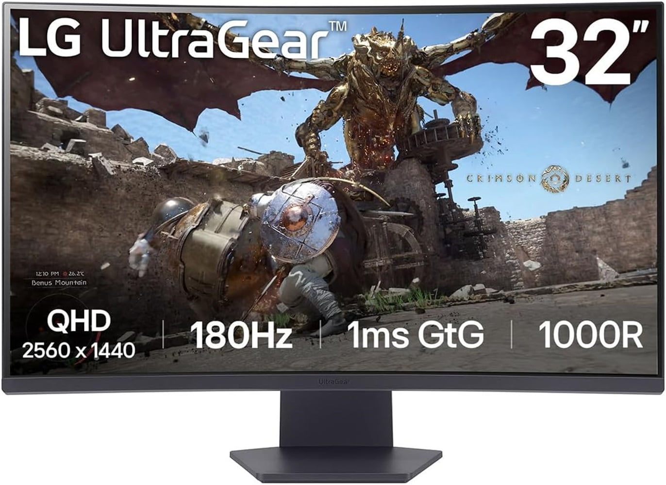 LG UltraGear 32", 2560 x 1440, Black, 32GS75QN-B