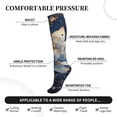 thumbnail image 3 of Lsque Blue Golden Dream Lotus Pattern Sport Compression Socks for Men & Women 15-20 mmHg Knee High Nurse Pregnant Running Medical and Travel Athletic, 3 of 6