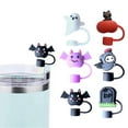 thumbnail image 3 of Halloween Straw Toppers, 3D Cute Ghost Pumpkin Cat Silicone Straw Covers,Reusable Drinking Dust Plugs Set Cap Kit Cup Accessories, 3 of 3