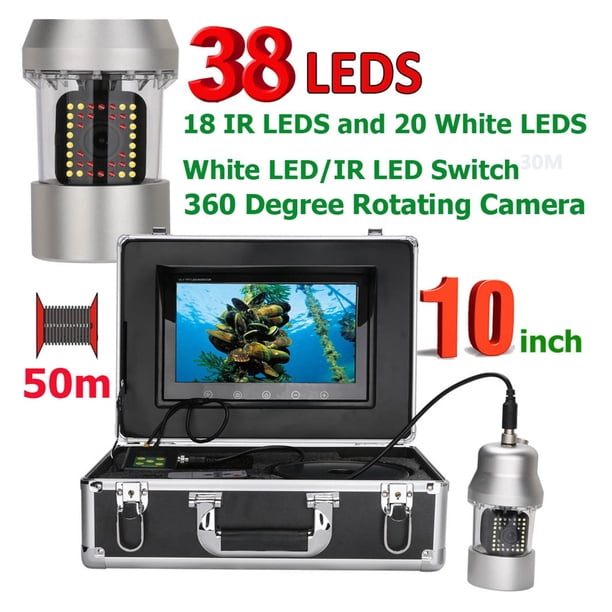 Caméra De Pêche Sous-marine MAOTEWANG 10 Pouces - Détecteur De Poissons 360° Avec 38 LED - 30 Mètres