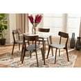 thumbnail image 6 of Baxton Studio Reba Mid-Century Modern Light Grey Upholstered and Walnut Brown Finished Wood 5-Piece Dining Set with Faux, 6 of 7