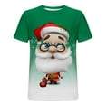 thumbnail image 3 of IROINNID Christmas T-shirt for Men Funny Santa Print Shirt Short Sleeve Crewneck Xmas Gift Tops,Green, 3 of 4