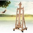 thumbnail image 6 of FETCOI Wood Movable Painting Easel Extra Large Heavy-Duty Studio Art Easel H-Frame Adjustable H 56.30"-91.34" Display Easel Beech Wood Painting Holder Stand w/4 Locked Wheels, 6 of 9