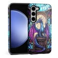 thumbnail image 2 of FKBRCL4U Compatible with Samsung Galaxy S24 FE Case Blue Purple Diamond Dragon Stained Glass Pattern for Girl Full Body Design Soft Silicone Drop Shock Scratch Protection, 2 of 7