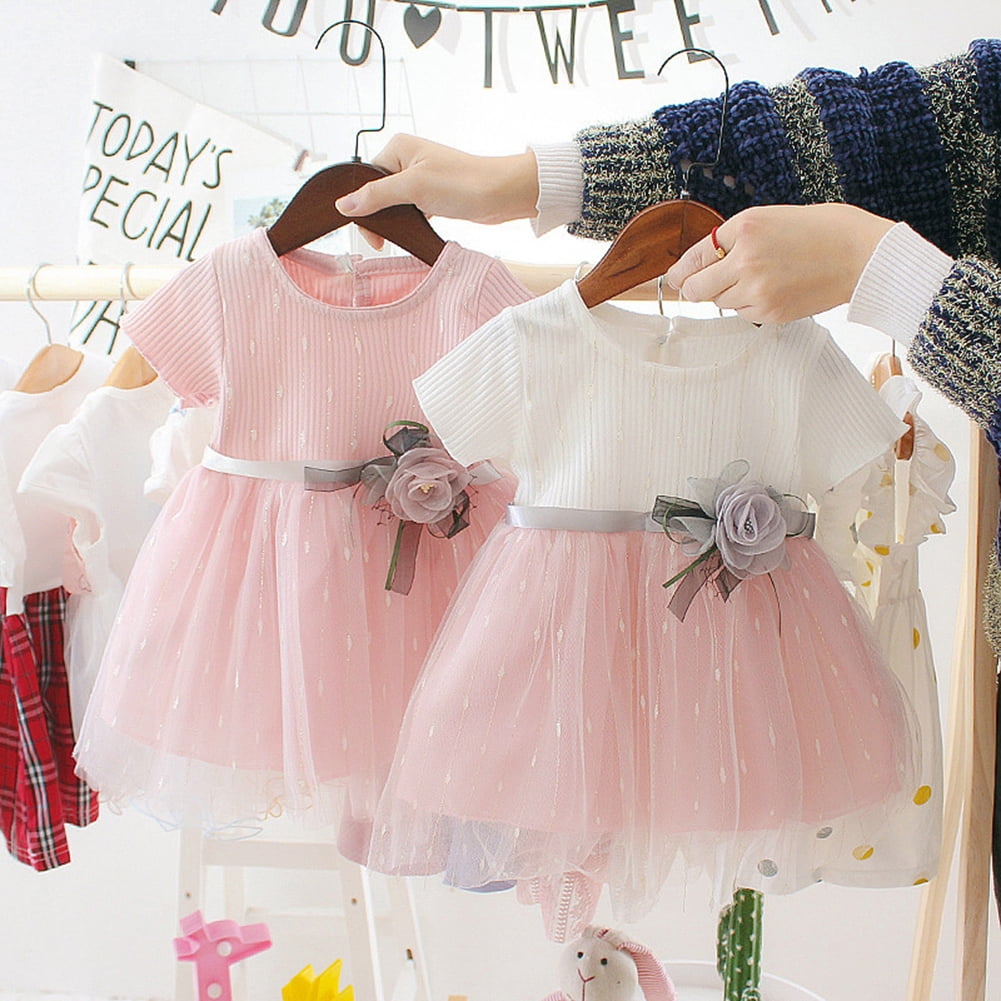 Infant Hot Pink Rose Floral Girl Bodysuit Hot Pink Pettiskirt Baby Dress NB-18M 