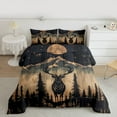 thumbnail image 2 of jejeloiu Wild Deer Elk Bedding Comforter Set,Rustic Farmhouse Cabin Twin Comforter Sets,Black Brown Bedding Set For Boys Kids,Ultra Soft Home Decor Reversible,2-Piece, 2 of 8