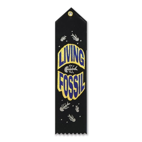 Beistle Living Fossil Award Ribbons - 8" - Black - Set of 6