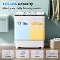 thumbnail image 2 of Laijoy Portable Washing Machine, 17.6 lbs Compact Twin Tub Laundry Washer with Drain Pump,11 lbs Washer 6.6 lbs Spinner Combo, 2 of 8