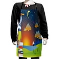 thumbnail image 1 of Adventure Kids Apron, Colorful Cartoon Pattern of a Boy Standing Looking to the Sky from a Telescope, Boys Girls Apron Bib with Adjustable Ties for Cooking Baking Painting, Multicolor, by Ambesonne, 1 of 2