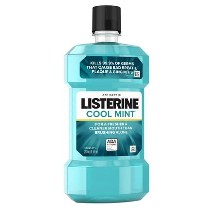 Listerine Cool Mint Antiseptic Mouthwash, Mint, 250 mL/ 8.5 Fl. Oz